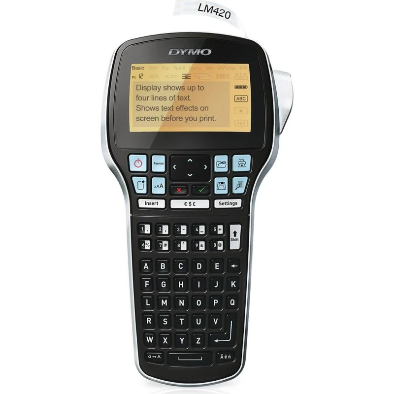 DYMO LabelManager 420P, sort/silver – bærbar etiketmaskine med baggrundsbelyst display