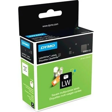 DYMO LabelWriter 25x25mm Firkantede Etiketter, 750 stk, Hvid