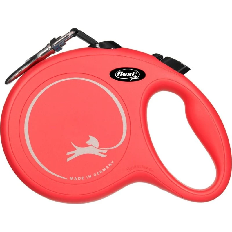 Flexi New Classic Hundesnor L, 5 m, Rød, op til 50 kg