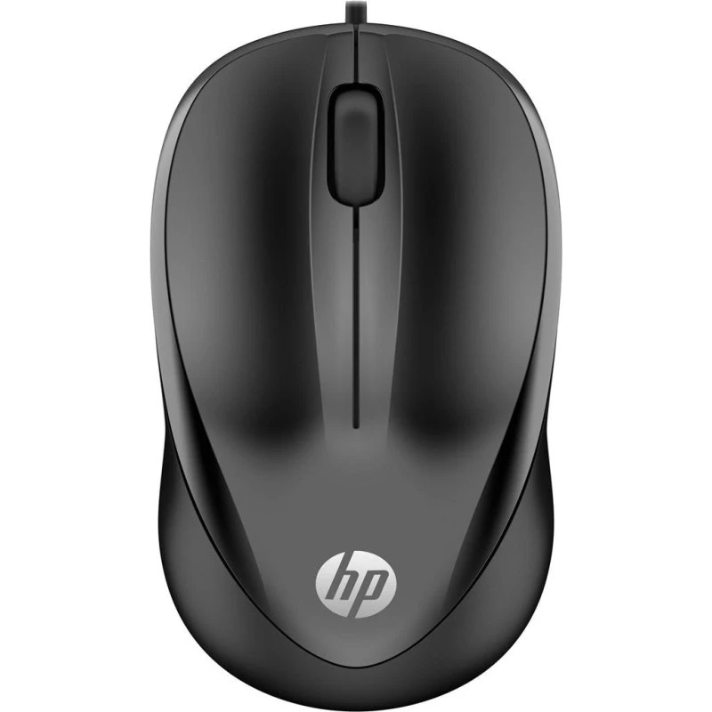 HP Wired Mouse 1000, sort, 1200 DPI, kablet