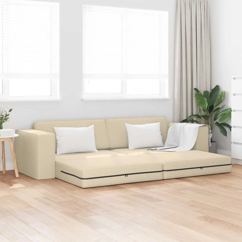 vidaXL Sovesofa Creme 245 x 78 x 77 cm Stof