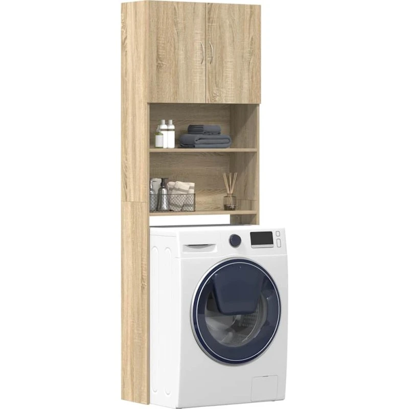 vidaXL vaskemaskineskab 64x24x190 cm sonoma-eg