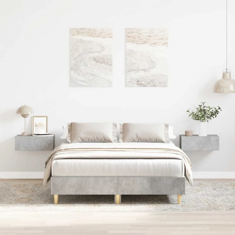 vidaXL Sengestel 120x200 cm Konstrueret Træ Betongrå