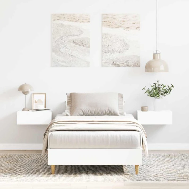 vidaXL Sengeramme 90x200 cm Konstrueret Træ Hvid
