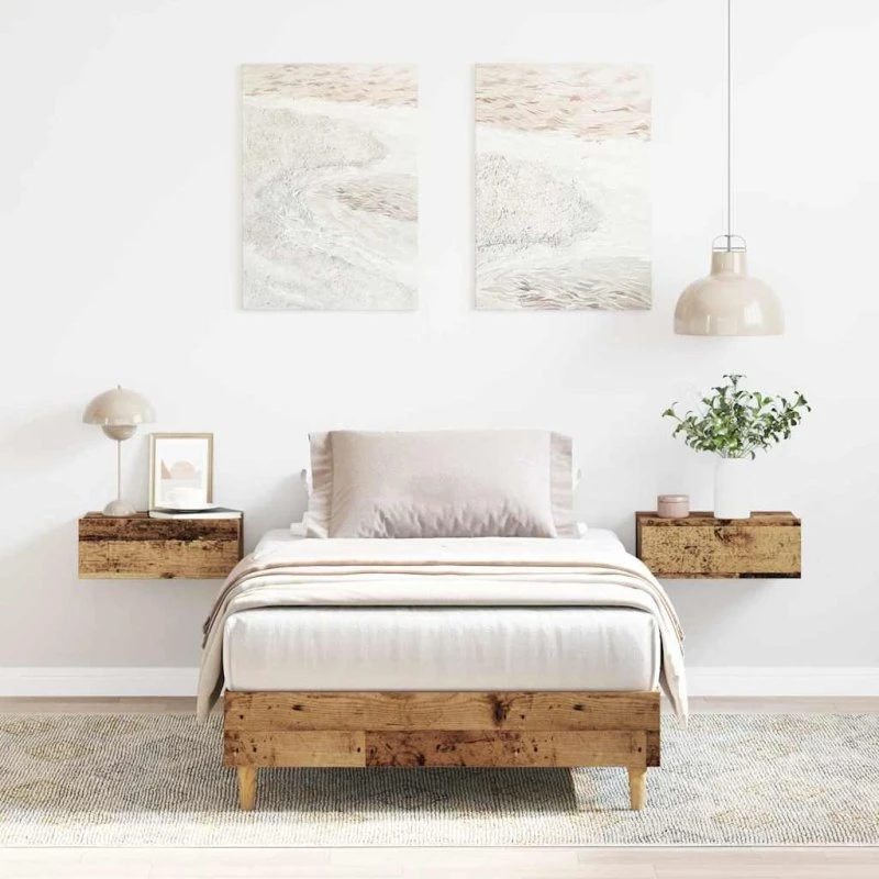 vidaXL Sengestel 90x200 cm Konstrueret Træ Antikt Træ