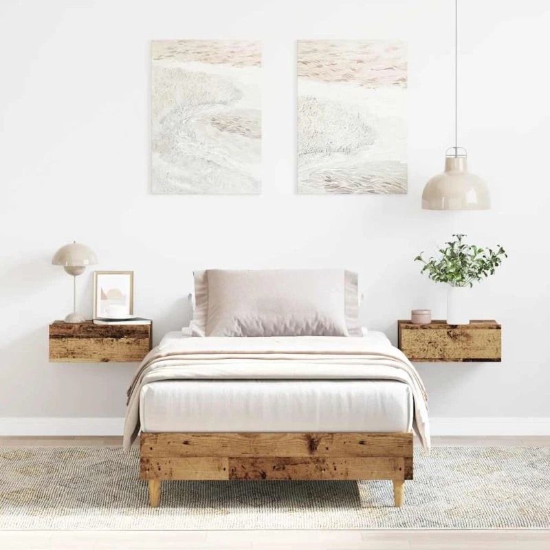 vidaXL Sengestel 90x190 cm Konstrueret Træ Antikt Træ