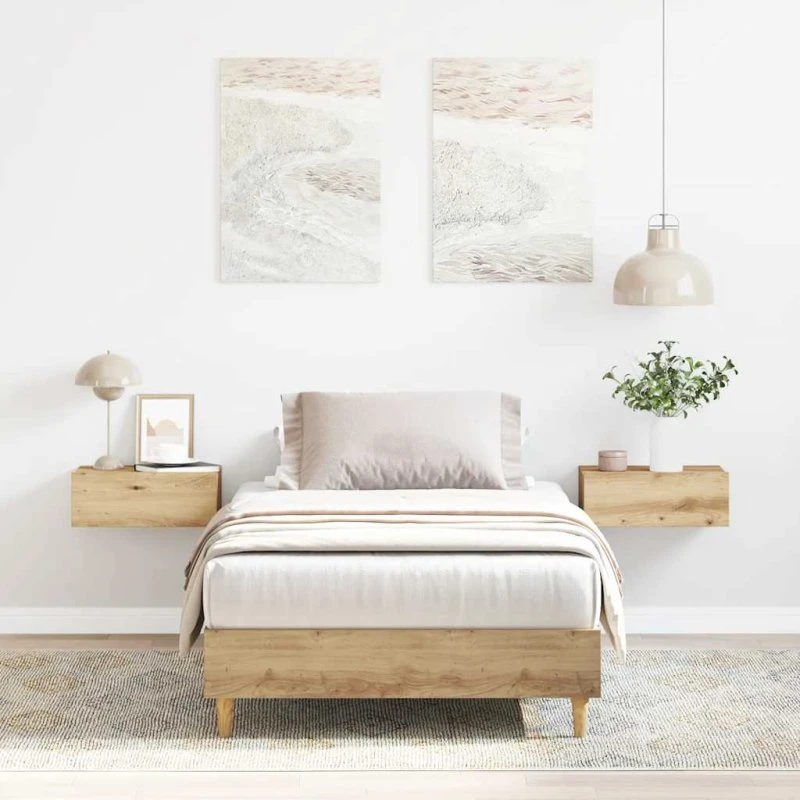 vidaXL Sengestel 90x190 cm konstrueret træ kunsteg