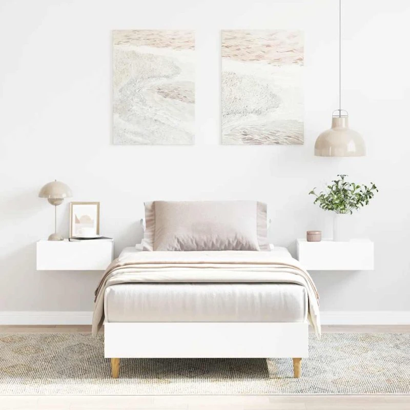 vidaXL Sengestel 75x190 cm Konstrueret Træ Hvid