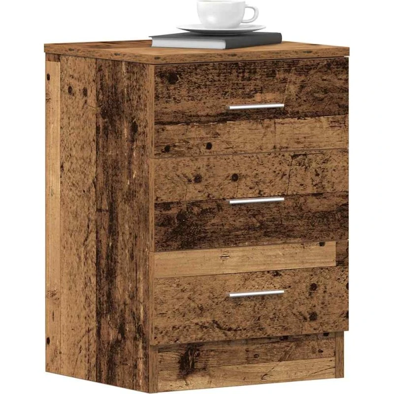 vidaXL Sengeskabe 2 stk. 38x35x55 cm konstrueret træ antikt træ