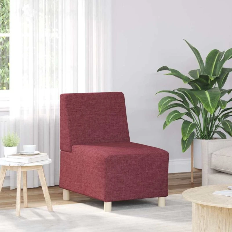 vidaXL modulær sofa uden armlæn vinrød 55 cm stof