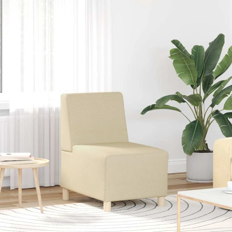 vidaXL modulær sofa uden armlæn, cremefarvet, 55 cm, stof