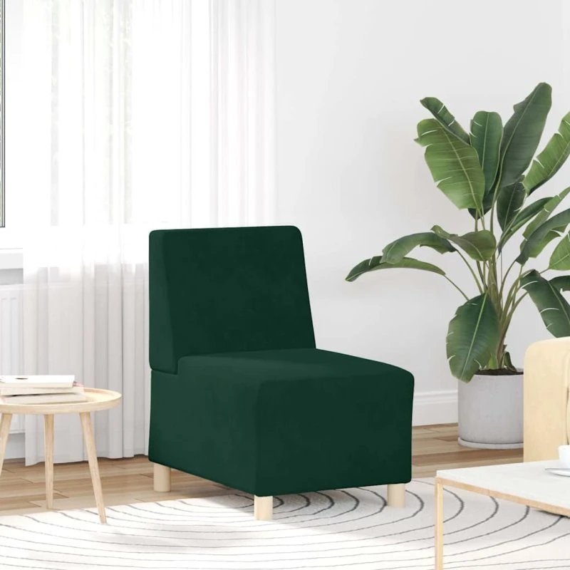 vidaXL modulær sofa uden armlæn mørkegrøn 55 cm fløjl