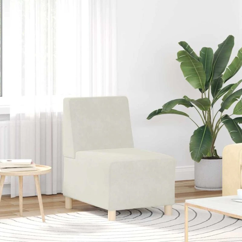 vidaXL modulær sofa uden armlæn, cremefarvet, 55 cm, fløjl