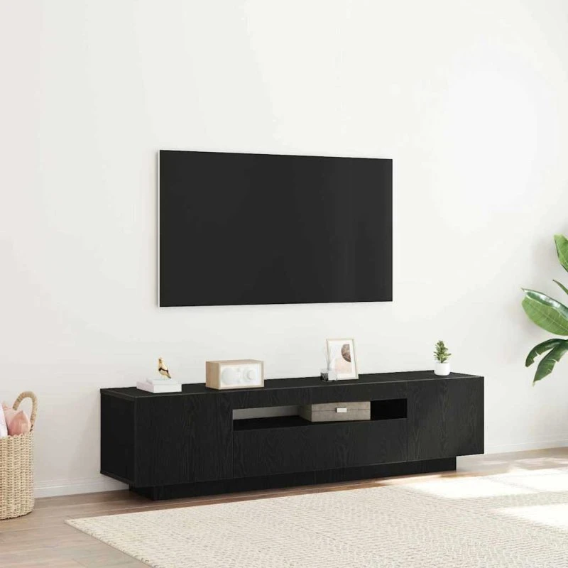 vidaXL TV-skab Sort 160 x 35 x 40 cm Konstrueret Træ