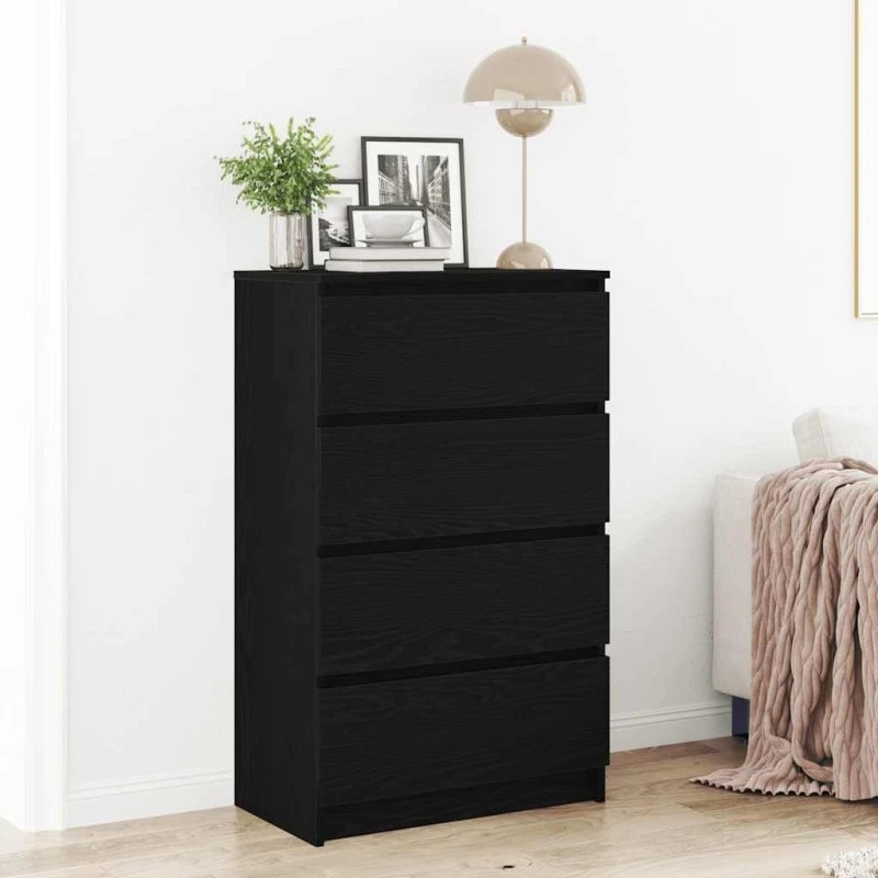 vidaXL Skænk 60x35x98,5 cm Konstrueret Træ Sort