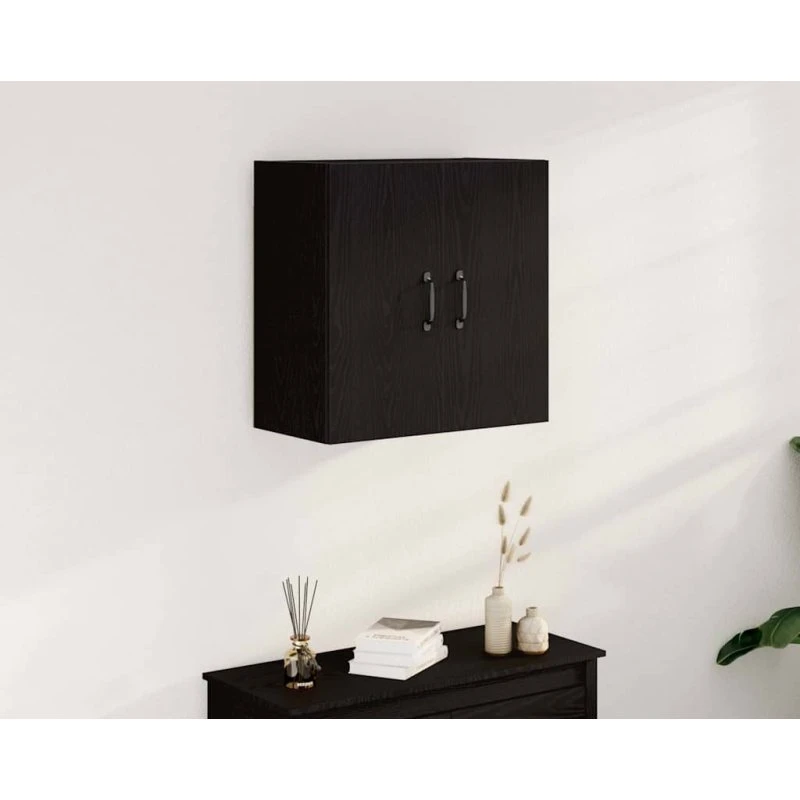 vidaXL Vægskab Sort Egetræ 60x31x60 cm Konstrueret Træ