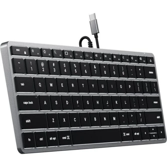 Satechi Slim W1 Baggrundsbelyst Tastatur, USB-C, US Engelsk, Grå