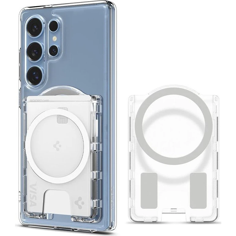 Spigen Ultra Hybrid Wallet MagSafe+ Crystal Clear til Samsung Galaxy S25