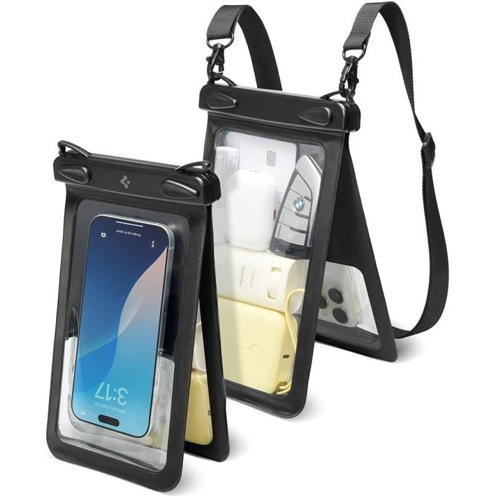 Spigen A603 Aqua Shield Vandtæt Taske til Smartphone - Sort