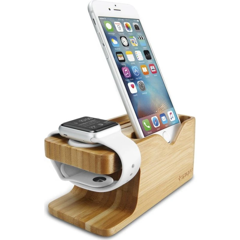 Spigen S370 Bambus Apple Watch & iPhone Stander