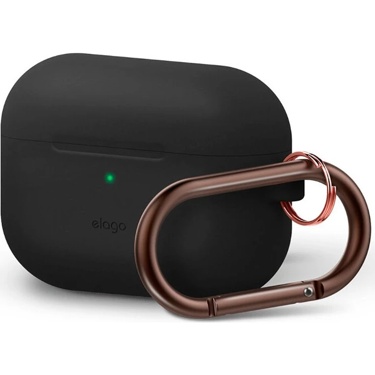 Elago Silikone Etui til AirPod Pro med Karabin – Sort