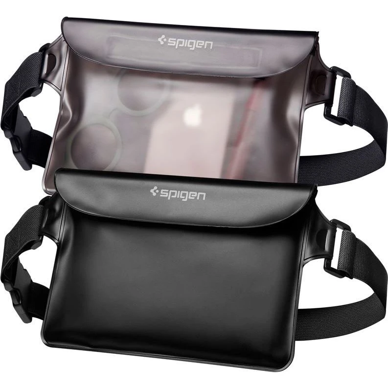 Spigen A620 Aqua Shield Vandtæt Bæltetaske (Sort/Transparent) 2pk