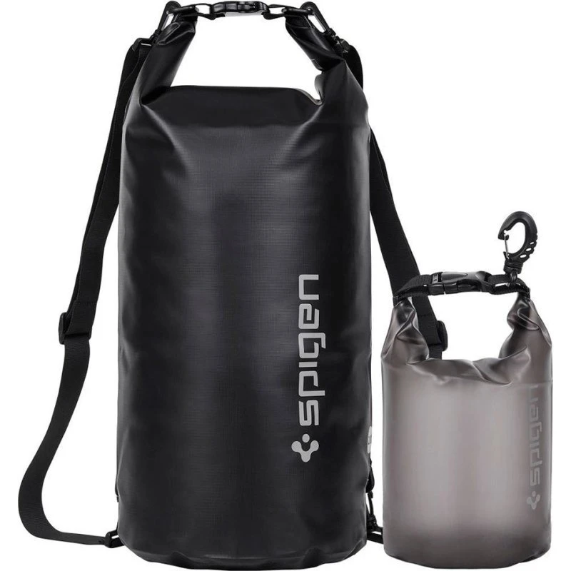 Spigen A630 20L + 2L Vandtæt Dry Bag Set, Sort