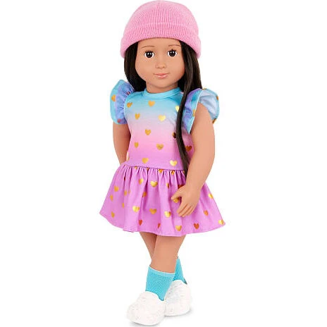 Our Generation kjole med hjertetryk til 46 cm dukker
