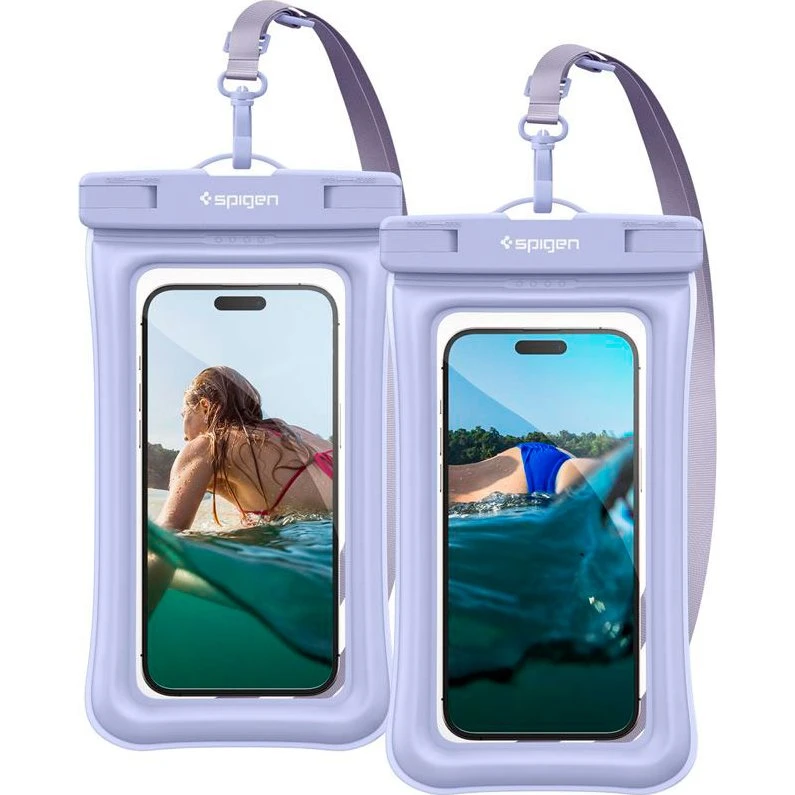 Spigen A610 Aqua Shield Vandtæt Flydende Telefonhylster (2 stk) - Aqua Blå