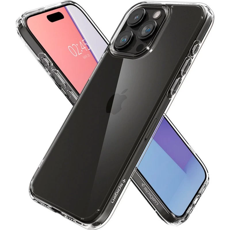 Spigen Crystal Hybrid - Crystal Clear til iPhone 15 Pro Max