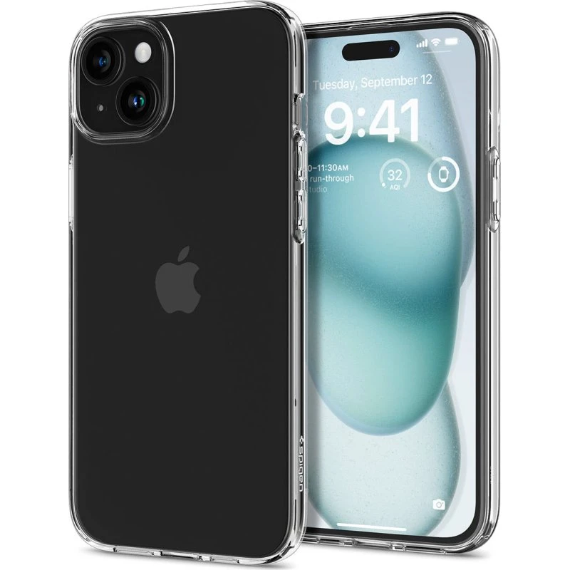 Spigen Liquid Crystal TPU-Case, Crystal Clear til iPhone 15