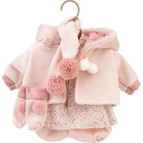 Llorens dukketøj - kjole med strikjakke til 42 cm dukker