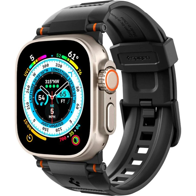 Spigen Rugged Ultra Band Matte Sort for Apple Watch 49/46/45/44mm