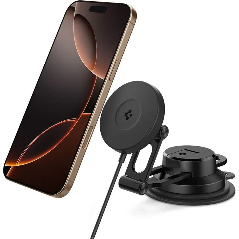 Spigen OneTap Pro 4 MagSafe Biloplader, Sort