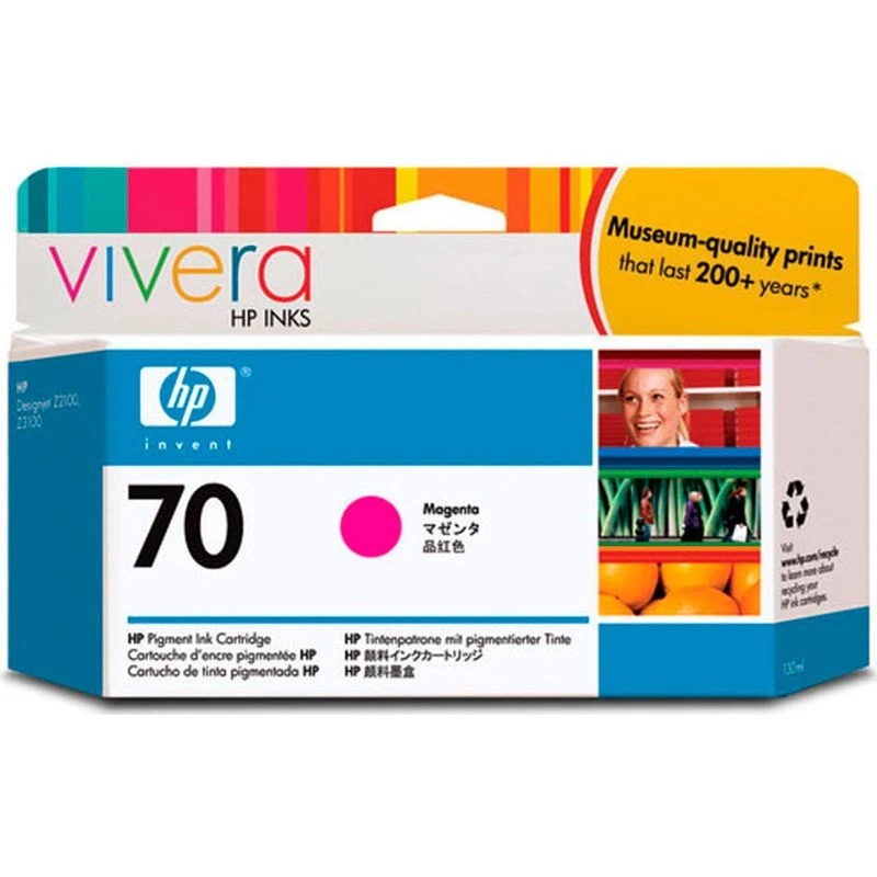 HP 70 Magenta Blækpatron 130 ml for DesignJet