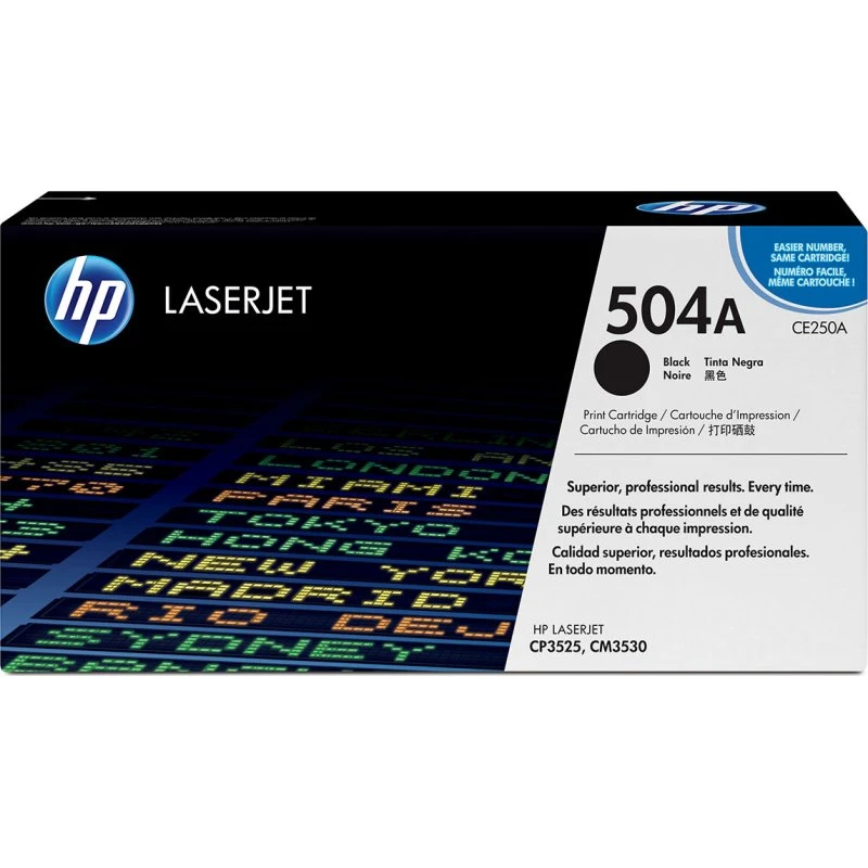 HP 504A CE250A Sort Toner, 5000 sider