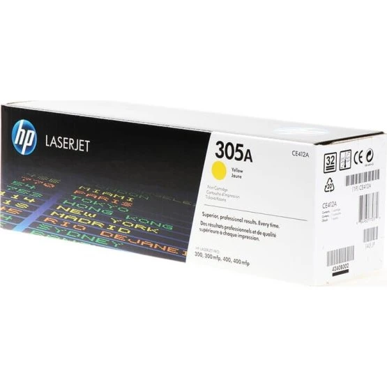 HP Toner CE412A 305A Gul, 2.600 sider