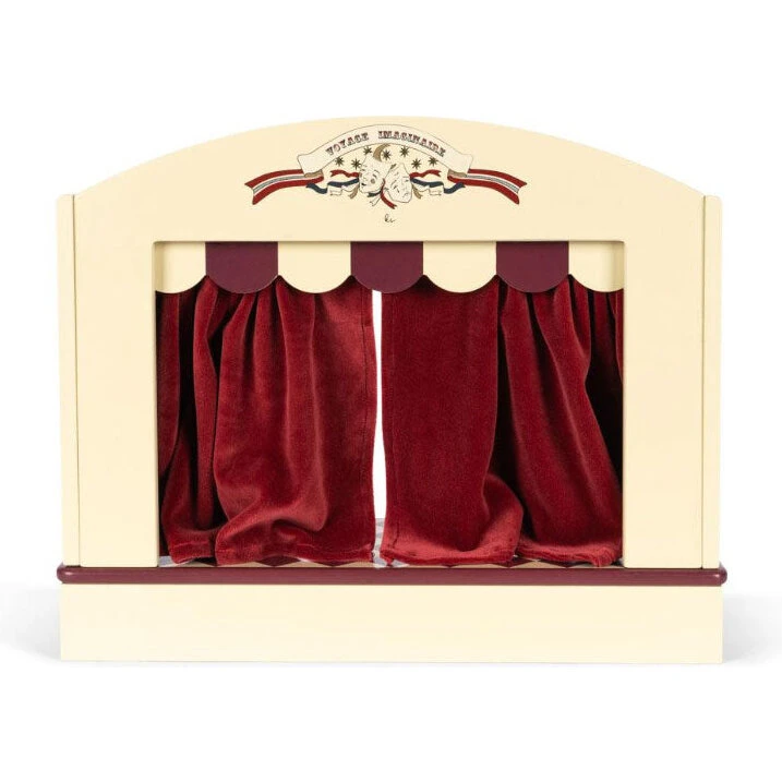 Konges Sløjd Dukketeater i træ – lille bord, bordeaux