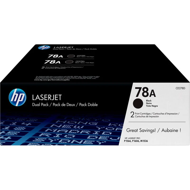 HP 78AD/CE278AD 2-Pack Sort Laser Toner