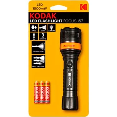 Kodak LED Focus 157, 60lm, sort, med 3xAAA