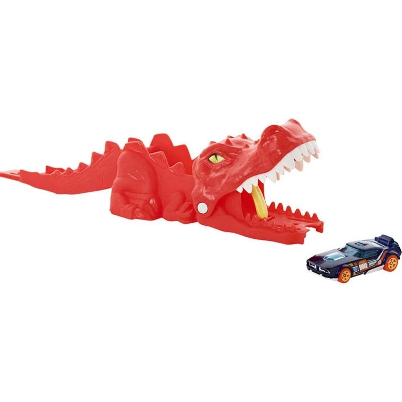 Hot Wheels Dinosaur Launcher – Kompakt Billegesæt med Kæber-udfordring