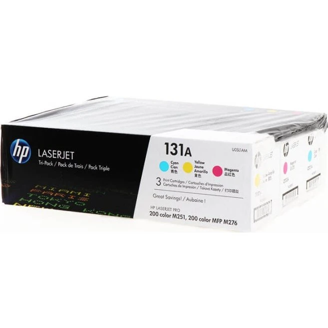 HP 131A 3-Pack Farvetoner: Cyan, Magenta, Gul