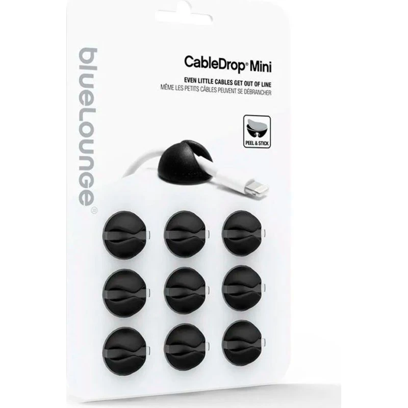 Bluelounge CableDrop Mini Kabelholder 9pk Sort
