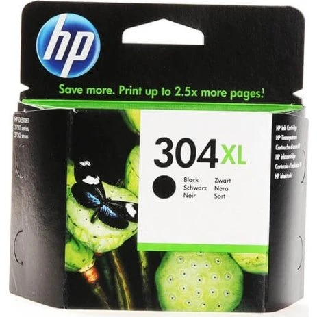 HP Blæk 304XL Sort, Høj Kapacitet