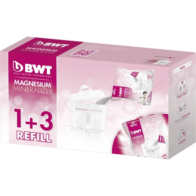 BWT 814544 Manuel Vandfilter Lyserød/Hvid, 4 stk