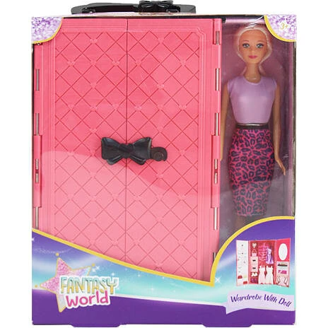 Fantasy World garderobe med dukke og 4 styles