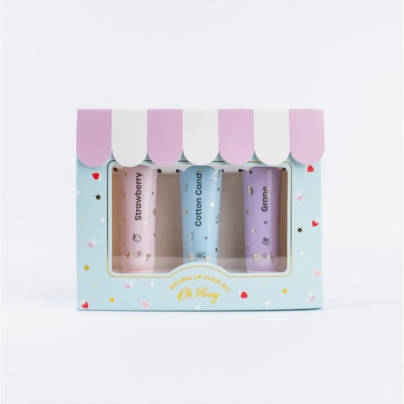 Oh Flossy Naturlig Lip Gloss Sæt 3 stk. – Til Børn 4+ år