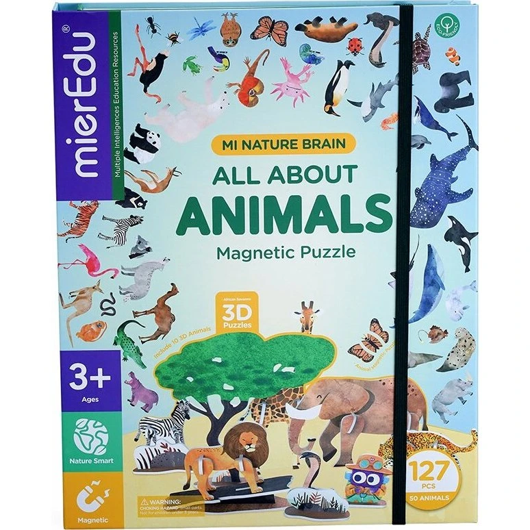 mierEdu Magnetisk Legetøj: All About Animals – 127 Brikker