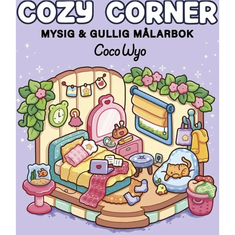 Coco Wyo Cozy Corner Malebog, 96 sider, 20,3x20,3 cm, 45 motiver – 3+ år