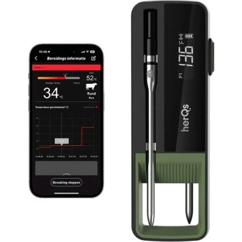 HerQs Double Max Kødtermometer med Dobbelt Sensor